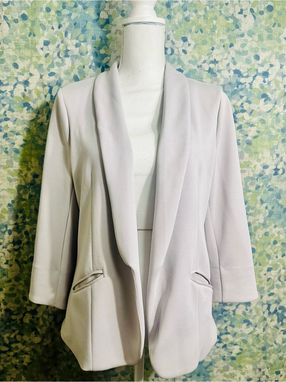 Skies Are Blue Open Front Blazer Cardigan Light Lavender Gray Women’s Large